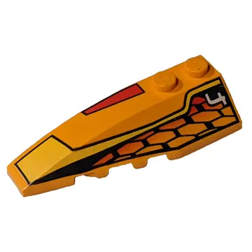 Brick Wedged, Curved 6 x 2 Left with Racer Hot Scorcher 4 Print