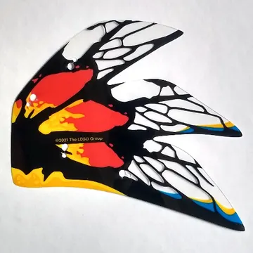 Wingtip, Right, Toruk, Red and Yellow Scales, Black and Blue Trim Print