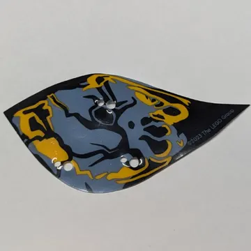 Wing, Ilu, Left, Large, Black, Sand Blue, and Bright Light Orange Print