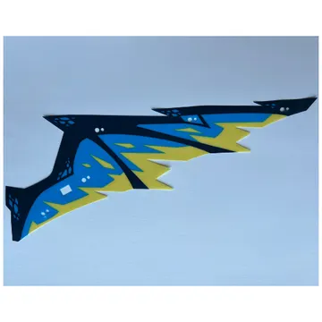 Wing, Dragon, Right, Dark Blue Limbs, Dark Azure and Bright Light Yellow Membranes Print