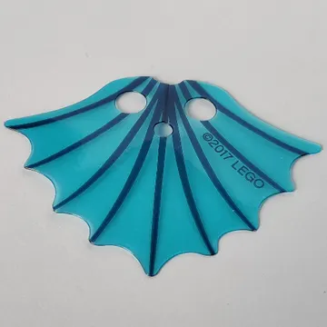 Neckwear Cape, Fins with Dark Blue Lines on Trans-Light Blue Background Print