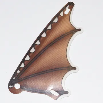 Wing, 6 x 12, Scalloped with Leather and Stick Print