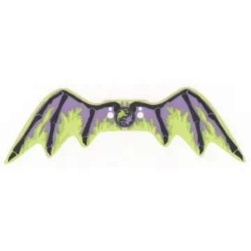 Wing, with Black Bony Spines and Yellowish Green and Lavender Print