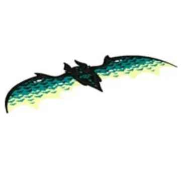 Wings, with Black and Dark Turquoise Bat Print
