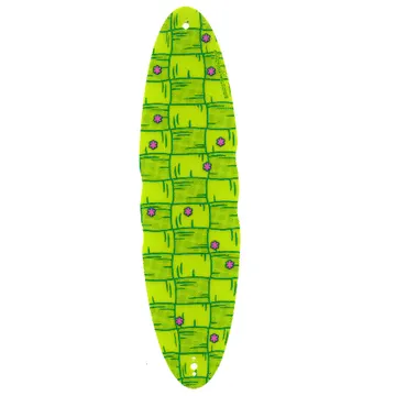 Roof, Oval, Small with Lime Patchwork and Dark Pink Flowers Print