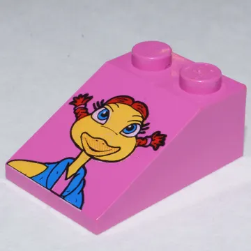 Brick Sloped 33° 3 x 2 Smooth with McDonald's Girl Pigtails Print