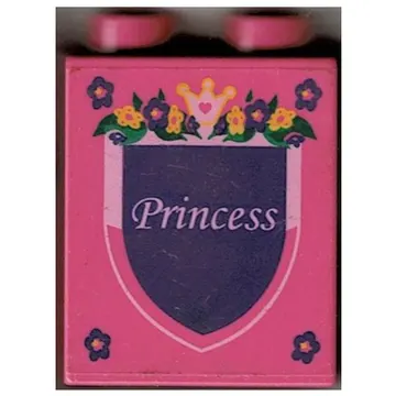 Duplo Brick 1 x 2 x 2 with 'Princess' / 'LEGOLAND California 2009' Print