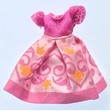 Belville, Dress, Child, Long, Short Net Sleeves, Pink Skirt with Crown and Swirls Pattern