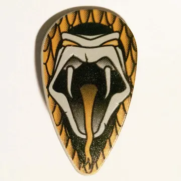 Shield Ovoid with Open Mouth Snake Print