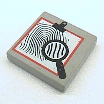 Tile 2 x 2 with Magnifying Glass and Fingerprint Print