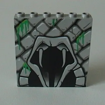 Brick 1 x 6 x 5 with Stone and Open Mouth Snake Print