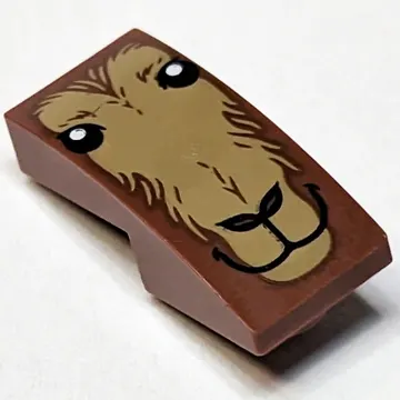 Brick Curved Inverted 2 x 1 with Goat Face print