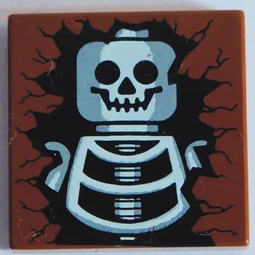 Tile 2 x 2 with Skeleton Head and Torso Print