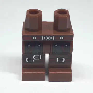 Hips and Reddish Brown Legs with Red Belt, Green Pockets, Dark Red Straps