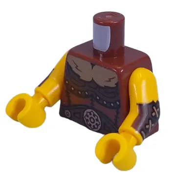 Torso, Barbarian Armor, Dark Brown Arm Protectors print, Yellow Arms and Hands