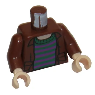 Torso Shirt, Open over Striped Sweater Print (Ron Weasley), Reddish Brown Arms, Light Nougat Hands