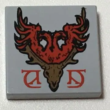 Tile 2 x 2 with Coat of Arms Durmstrang Stag Print