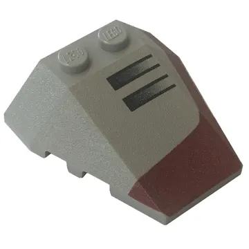 Brick Wedged, Sloped 4 x 4 Triple, Stud Notches with Left Vents Print