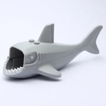 Animal Body Part, Shark Body with Gills and White Teeth Print