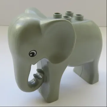 Duplo Animal Elephant Adult Stationary Head, Four Studs, Round Eye Print