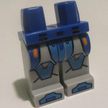 Hips and Light Bluish Gray Legs with Blue Armour Plating, Knee Pads