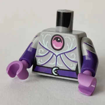 Torso, Dual Molded Arms, Lavender Gem, Dark Purple Belt, White Decorations print, with Light Bluish Gray Sleeves Pattern, Dark Purple Arms, Medium Lavender Hands
