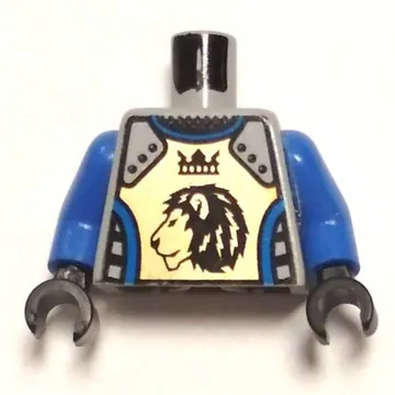 Torso Armor, Lion with Crown Print, Royal Blue Arms, Black Hands