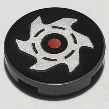Tile Round 2 x 2 with Black / Red Nindroid Logo Print