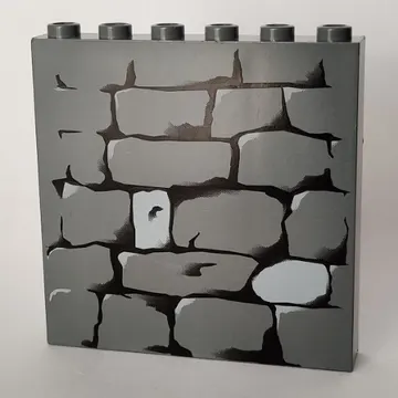 Brick 1 x 6 x 5 with Stone Wall Print