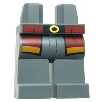 Hips and Dark Bluish Gray Legs with Dark Red/Orange Robe Ends, Black Belt, Gold Buckle print