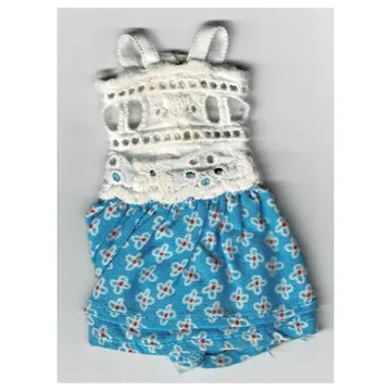 Scala, Dress, White Lace Top and Medium Blue Skirt with White Flowers