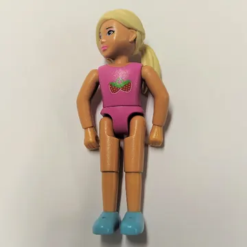 Belville Figure Fixed Elbows, Child, Female, Light Yellow Hair, Pink Top, Strawberries Print