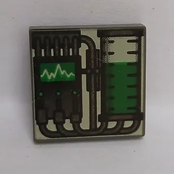 Tile 2 x 2 with Graduated Cylinder and Graph, Green Print