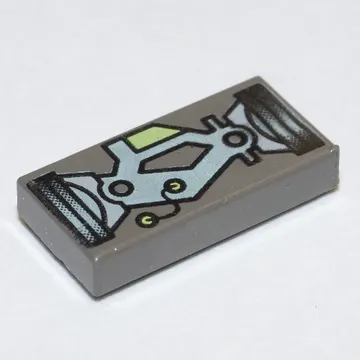 Tile 1 x 2 with LoM Gray Mechanical Print