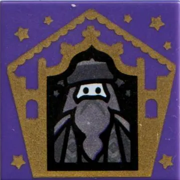 Tile 2 x 2 with Wizard Card Albus Dumbledore - Gold print