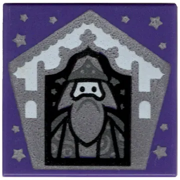 Tile 2 x 2 with Wizard Card Albus Dumbledore - Silver print