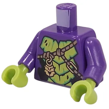 Torso, Lime Scales, Nougat Ropes, Gold Pendant print, Dark Purple Arms, Lime Hands