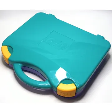Storage Case, with Rounded Corners, Dark Turquoise Lid, Bright Light Orange Latches