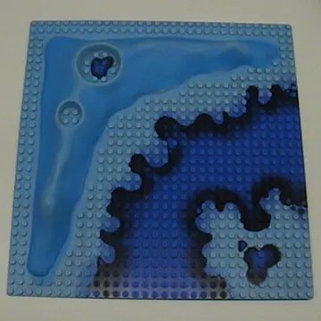 Baseplate Raised 32 x 32 Craters with Crater Studs and Underwater Print