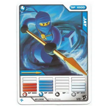 Trading Card, Ninjago Deck #1: 5 - Jay - International Version