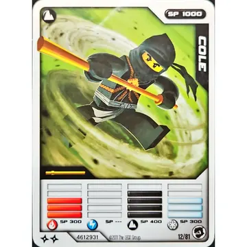 Trading Card, Ninjago Deck #1: 12 - Cole - International Version