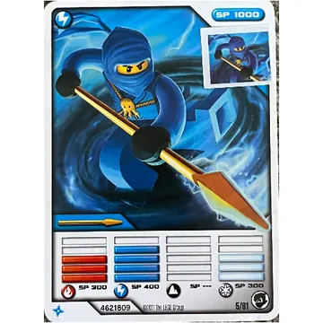 Trading Card, Ninjago Deck #1: 5 - Jay - North American Version