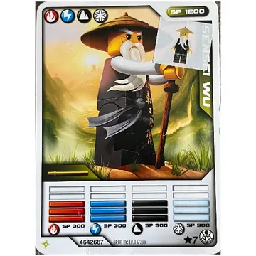 Trading Card, Ninjago Deck #1: *7 - Sensei Wu (Black Outfit) - North American Version