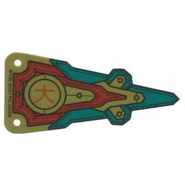 Flag with Red and Dark Turquoise Shapes, 大 Print