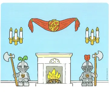 Backdrop for Sets 3615-2 / 9131-1, Room Interior / Castle Gate