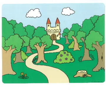 Backdrop for Sets 3615-2 and 9131-1, Serpentine Road, Castle / Serpentine Road, Forest