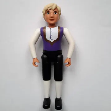 Belville Figure Fixed Elbows, Male, Light Yellow Hair, Black Pants, White Shirt, Dark Purple Waistcoat with Gold Trim, Black Shoes (King)