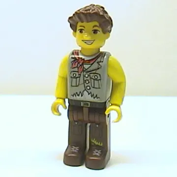 Juniors Midifig, Jake, Light Gray Torso, Brown Legs