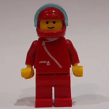 Racer, Red Jacket with Zipper, Red Helmet with Visor (3626a Head)