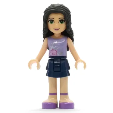 Emma - Lavender Top, Dark Blue Skirt
